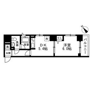 1DK 間取り図