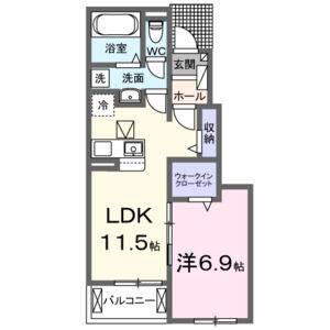 1LDK 間取り図