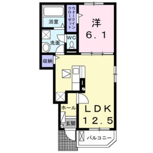 1LDK 間取り図