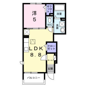 1LDK 間取り図