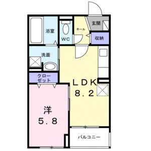 1LDK 間取り図