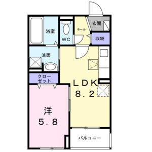 1LDK 間取り図