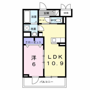 1LDK 間取り図