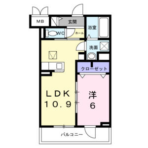 1LDK 間取り図