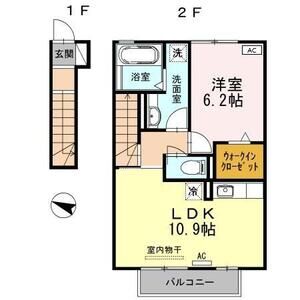 1LDK 間取り図