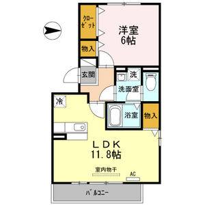 1LDK 間取り図