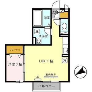 1LDK 間取り図