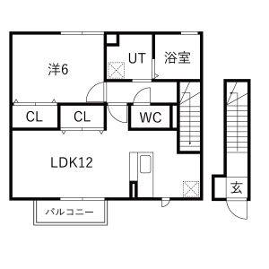 1LDK 間取り図