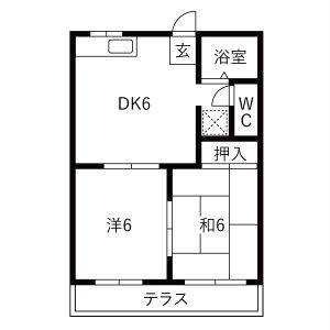 2DK 間取り図