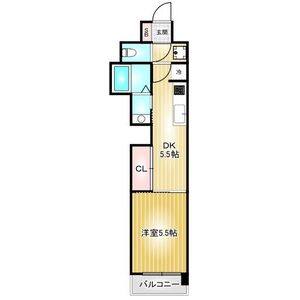1DK 間取り図