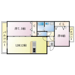 2LDK 間取り図