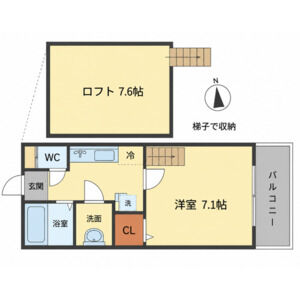1K 間取り図