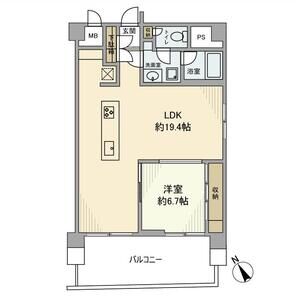 1LDK 間取り図