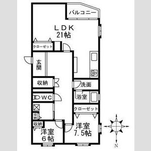 2LDK 間取り図