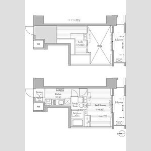 1K 間取り図