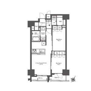 2LDK 間取り図