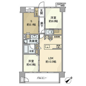 2LDK 間取り図