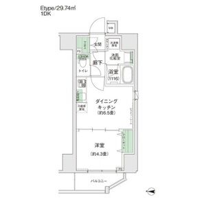 1DK 間取り図