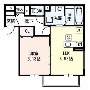 1LDK 間取り図
