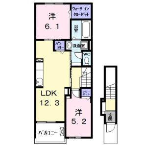 2LDK 間取り図