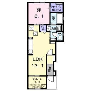 1LDK 間取り図