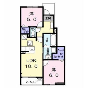 2LDK 間取り図