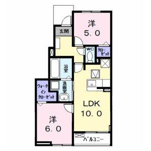 2LDK 間取り図