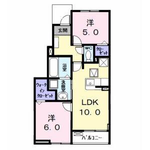2LDK 間取り図