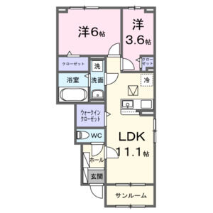 2LDK 間取り図