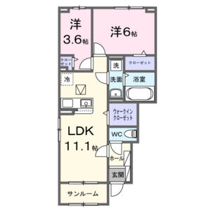 2LDK 間取り図