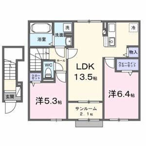 2LDK 間取り図