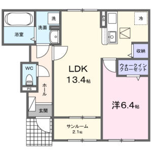 1LDK 間取り図