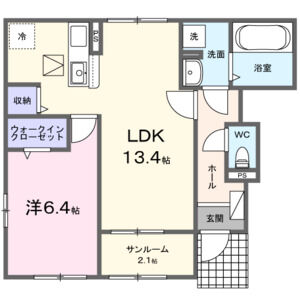 1LDK 間取り図