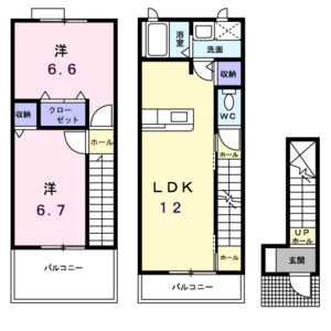 2LDK 間取り図