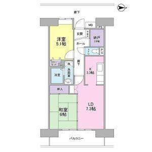 2LDK 間取り図