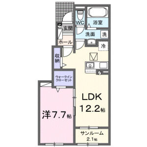 1LDK 間取り図