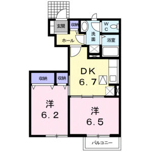 2DK 間取り図