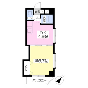 1DK 間取り図