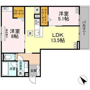 2LDK 間取り図