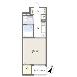 1K 間取り図