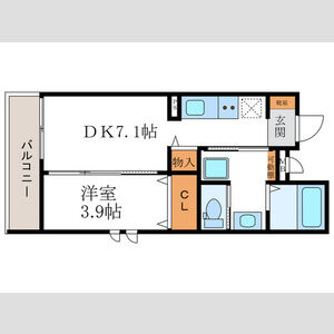 1DK 間取り図