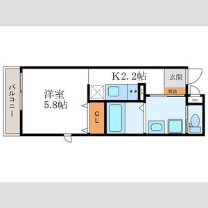 1K 間取り図