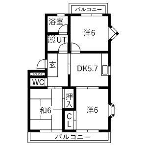 3DK 間取り図