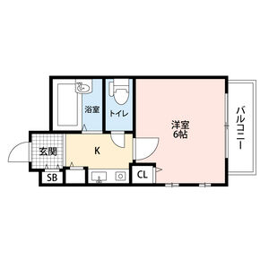 1K 間取り図