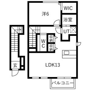 1LDK 間取り図