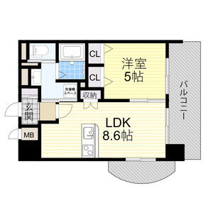1DK 間取り図