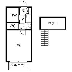 1K 間取り図