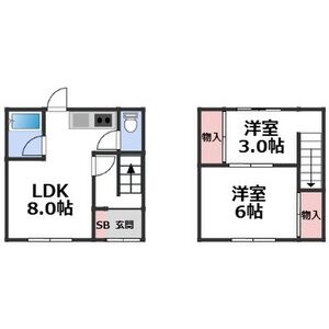 2LDK 間取り図