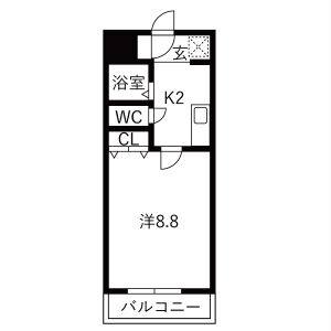 1K 間取り図