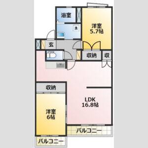 2LDK 間取り図